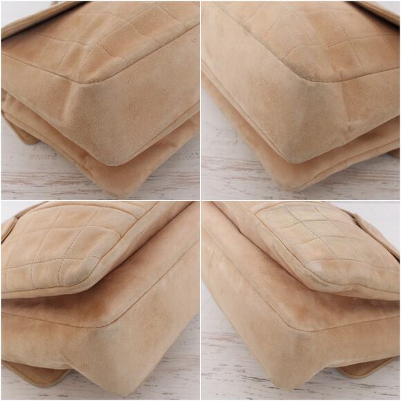 Chanel Chocolate Bar Reissue Multi Pocket Beige Suede Shoulder Crossbody A3212 - Picture 7 of 12